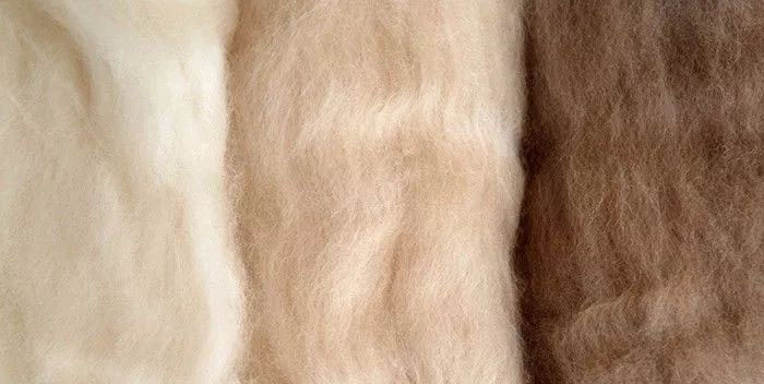 three natural colors of cashmere fiber